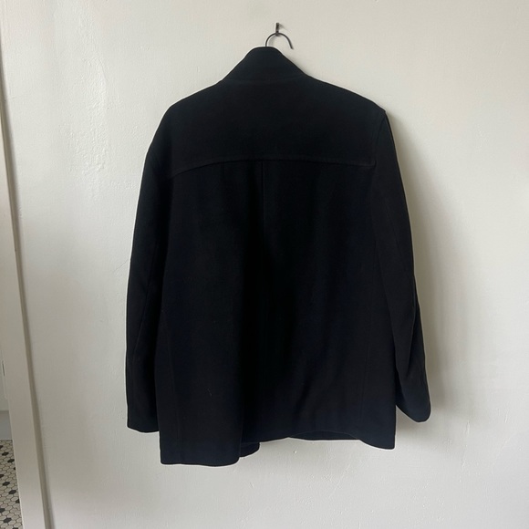 Men’s Nautica Zipper and Button Black Wool Pea Coat - Picture 8 of 9